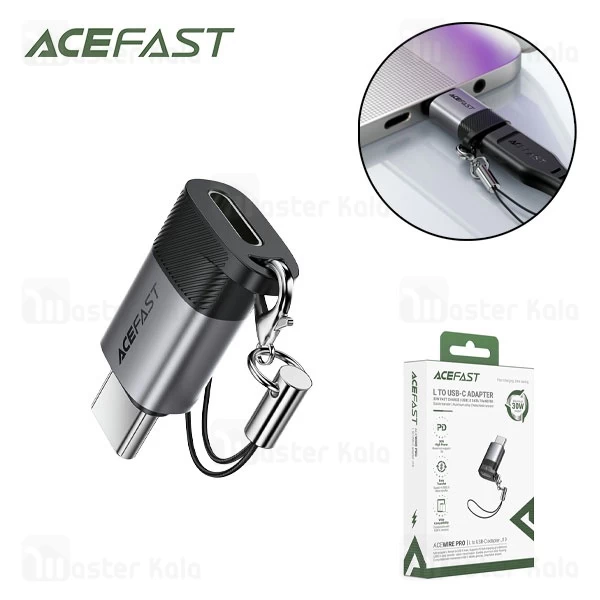 M173918GRAY-1 تبدیل OTG تایپ سی به لایتنینگ ایس فست ACEFAST J19 - تصویر 1