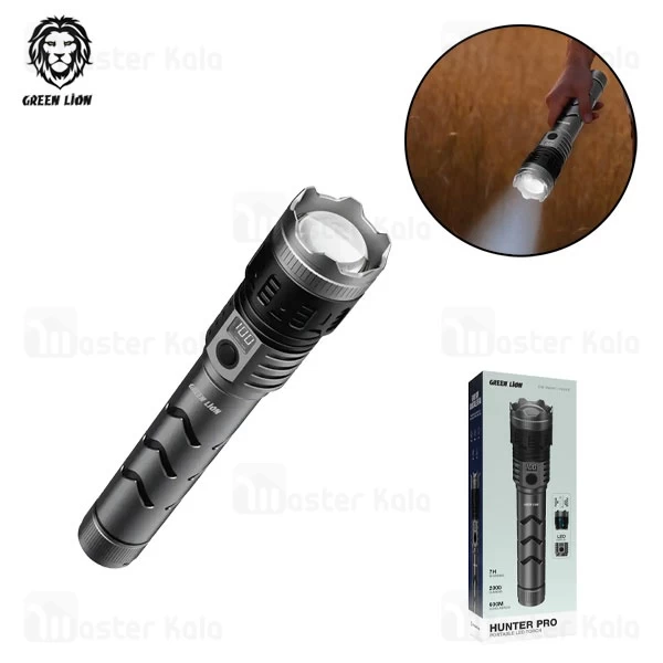 M173969COLOR863-1 چراغ قوه گرین لاین Green Lion Hunter Pro GNHULEDFL12GY برد 600 متر - تصویر 1