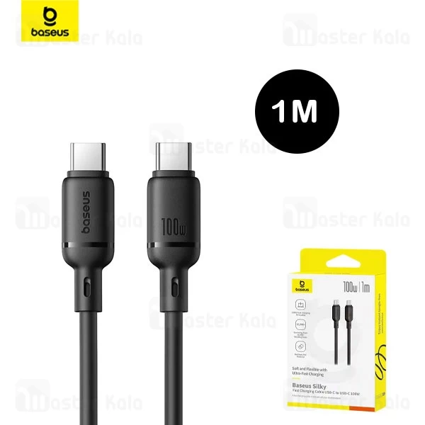 M174003WHITE-1 کابل Type-C به Type-C بیسوس Baseus Silky Series P10377704113-00 طول 1 متر توان 100 وات - تصویر 1