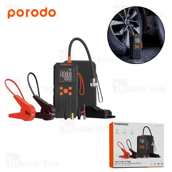 M174343BLACK-1 پاوربانک 15200 و کمپرسور باد و جامپ استارتر خودرو پرودو Porodo 4-In-1 Multi-Tool PD15KJSPBK - تصویر 1
