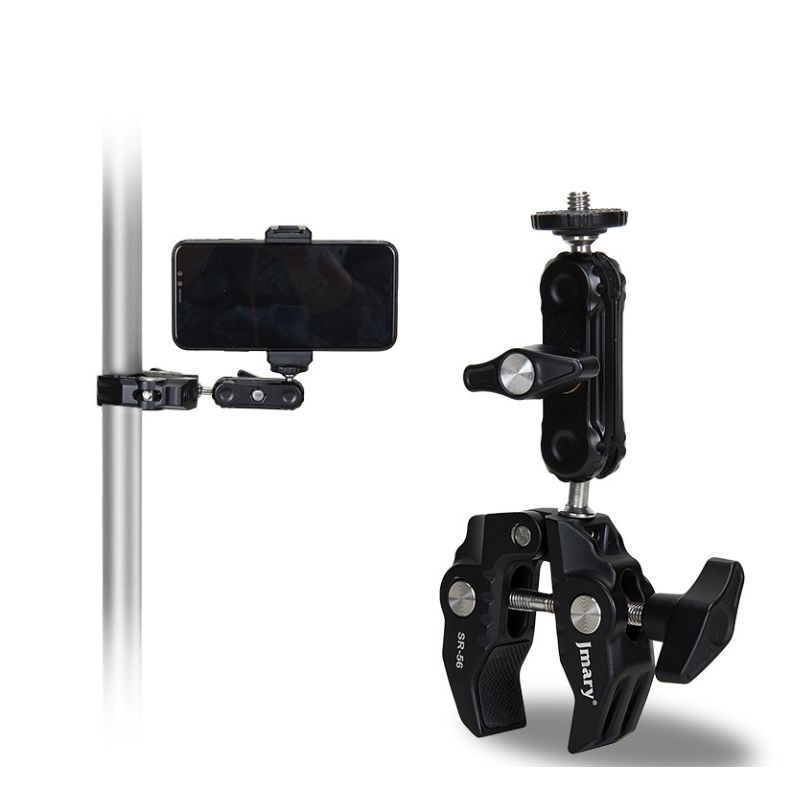 product-cfe05ecfbf76a8c8-800px-50kb-1 نگهدارنده دوربین و موبایل جیماری Jmary SR-56 super clamp holder - تصویر 1