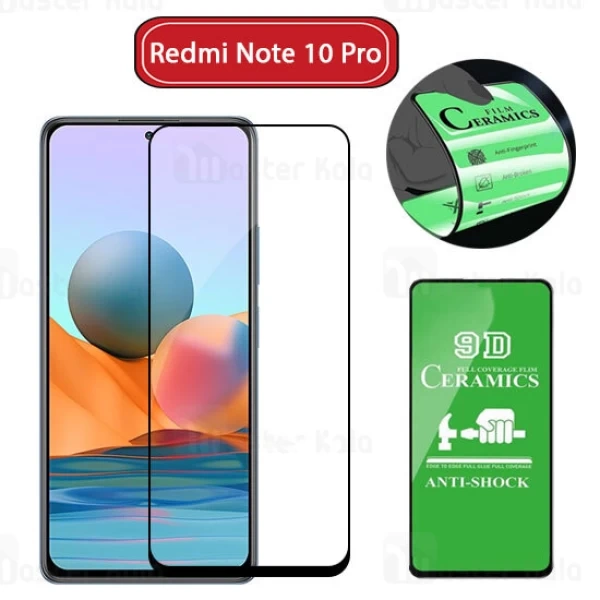 M142340BLACK-1 محافظ صفحه نانو سرامیک تمام صفحه و تمام چسب شیائومی Xiaomi Redmi Note 10 Pro / 10 Pro Max Glass - تصویر 1