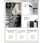 کوله شیائومی Xiaomi Mijia Rolled-edge Casual Backpack MJXXB01RM مناسب برای لپ تاپ 15.6 اینچ - تصویر 6