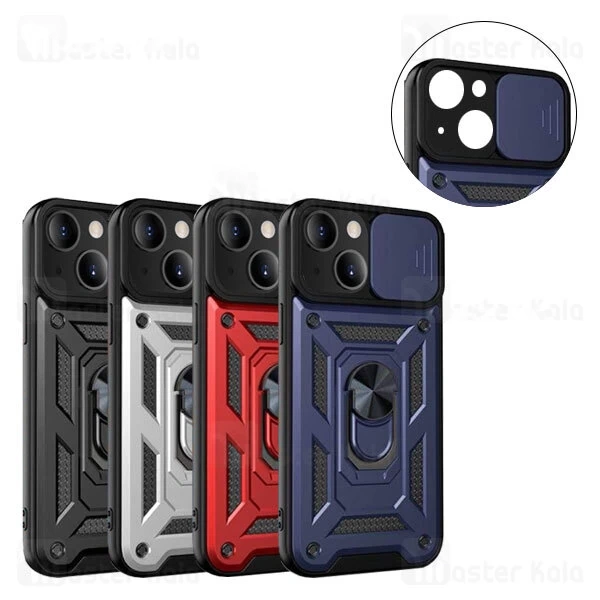 M151756BLUEDARK-1-1 گارد محافظ ضد ضربه انگشتی Apple iPhone 14 SHUNIJA Case دارای محافظ دوربین - تصویر 1