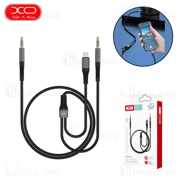 M161193BLACK-1 کابل انتقال صدا 2 به 1 لایتنینگ به AUX ایکس او Xo NB178A طول 1 متر - تصویر 1