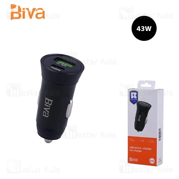 M162659BLACK-1 شارژر فندکی بیوا Biva CC-30 توان 43 وات - تصویر 1