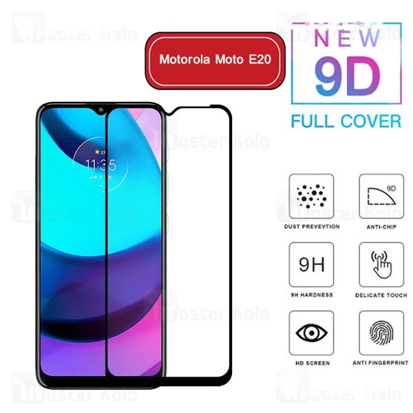 M181364BLACK-1 محافظ صفحه شیشه ای تمام صفحه تمام چسب موتورولا Motorola Moto E20 9D Glass - تصویر 1