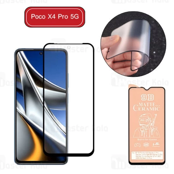 M181497BLACK-1 گلس سرامیکی مات شیائومی Xiaomi Poco X4 Pro 5G Matte Ceramic Full Screen Glass - تصویر 1