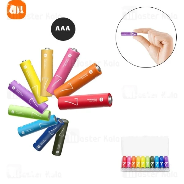 M31025-1 پک 10 تایی باتری رنگین کمانی نیم قلمی شیائومی مدل Xiaomi ZI7 LR03 Alkaline AAA - تصویر 1