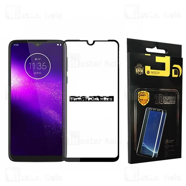 M53077BLACK-1 محافظ صفحه شیشه ای تمام صفحه تمام چسب موتورولا Motorola One Macro / G8 Play 9D Glass - تصویر 1