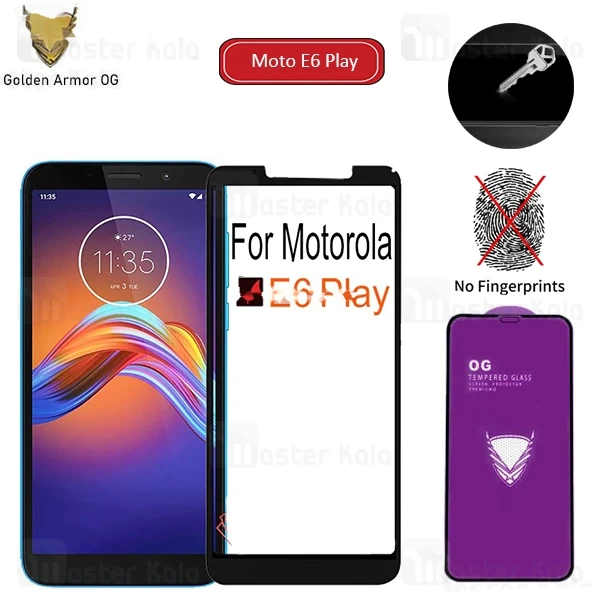 M53557BLACK-1 محافظ صفحه شیشه ای تمام صفحه تمام چسب OG موتورولا Motorola Moto E6 Play OG 2.5D Glass - تصویر 1