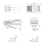 سوکت شبکه Cat6 مدل RJ45 بسته 100 عددی