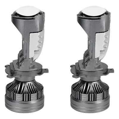 هدلایت لنزدار سه رنگ خودرو غریب دوست مدل M01U پایه H4 بسته 2 عددی