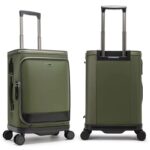 چمدان بنج سبز Bange QL700 Medium Travel Suitcase Fabric Haki with 4 Wheels Green