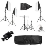 كيت سه شاخه ويديو لامپ Triple Studio Softbox Photography Lighting Kit