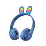 هدفون بلوتوثی طرح خرگوش P47R Rabbit Ear Bluetooth Headphone Blue - تصویر 2
