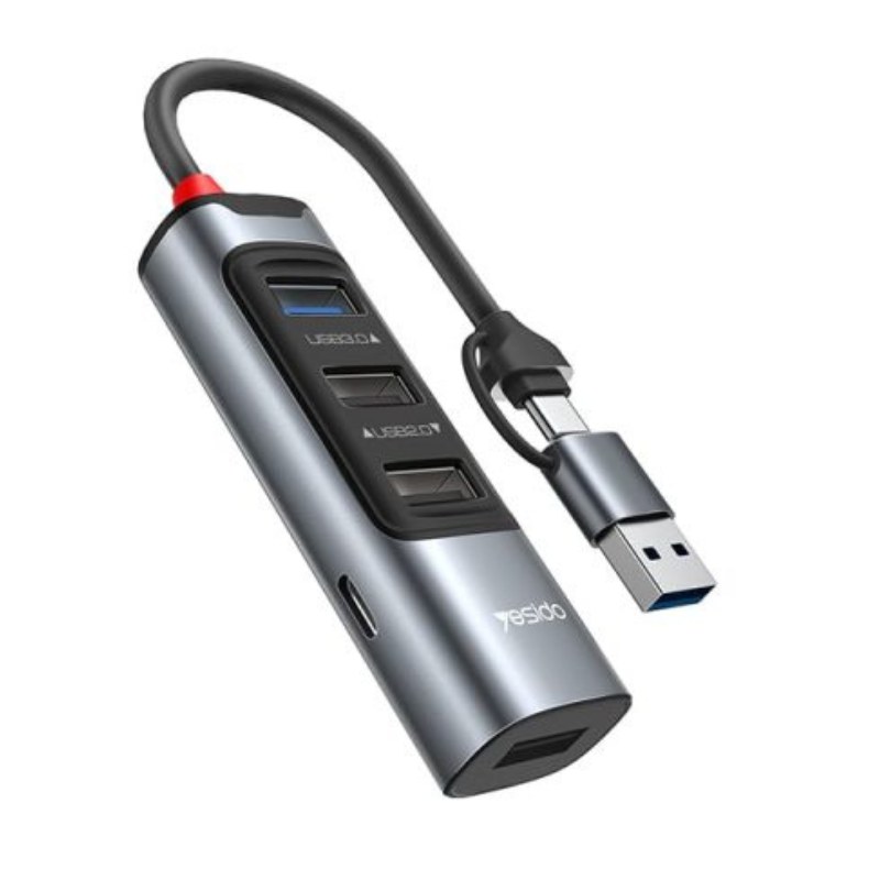 product-70b7dad1caa6f012-800px-50kb هاب 5 پورت USB/TYPE-C یسیدو YESIDO HB20 5-IN-1 Type-C/USB HUB - تصویر 1