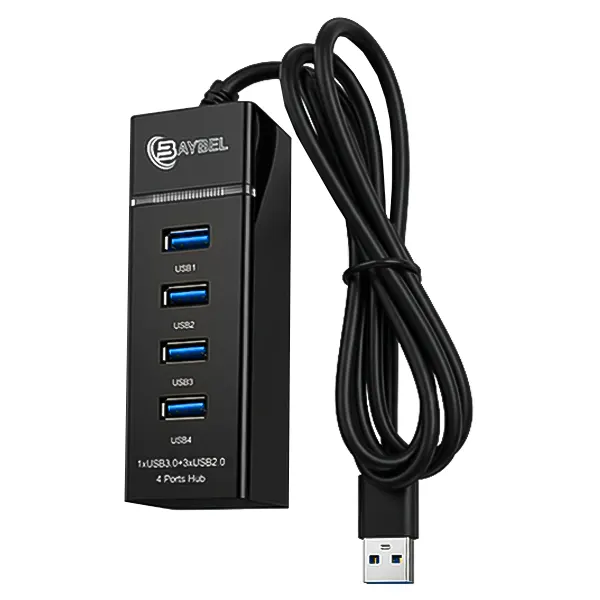 141001114-1.webp هاب 4 پورت USB 3.0 و BAYBEL USB 2.0 مدل H-93 طول 1.2 متر - تصویر 1