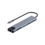تبدیل 8in1 تایپ سی به 2USB-C /LAN /HDMI/ TF/SD/2USB3.0