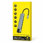 تبدیل 8in1 تایپ سی به 2USB-C /LAN /HDMI/ TF/SD/2USB3.0 - تصویر 2