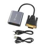 تبدیل VGA به HDMI برق دار FengHui به همراه خروجی صدا (AUX)