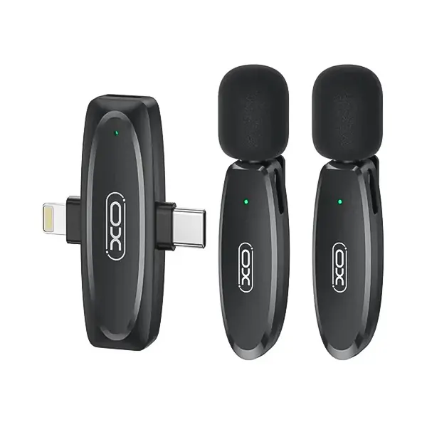XO-MKF10-075-1.webp میکروفون بی سیم Dual لایتنینگ و تایپ سی XO مدل XO-MKF10 - تصویر 1
