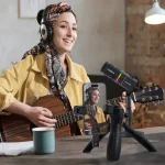 میکروفون استودیویی کامیکا مدل EJOY D10 PRO D COMBO با درگاه های اتصال تایپ سی و xlr