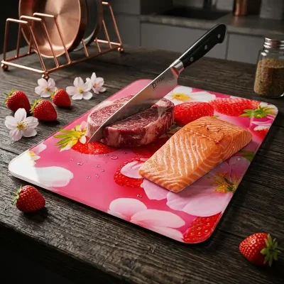 تخته گوشت طرح توت فرنگی