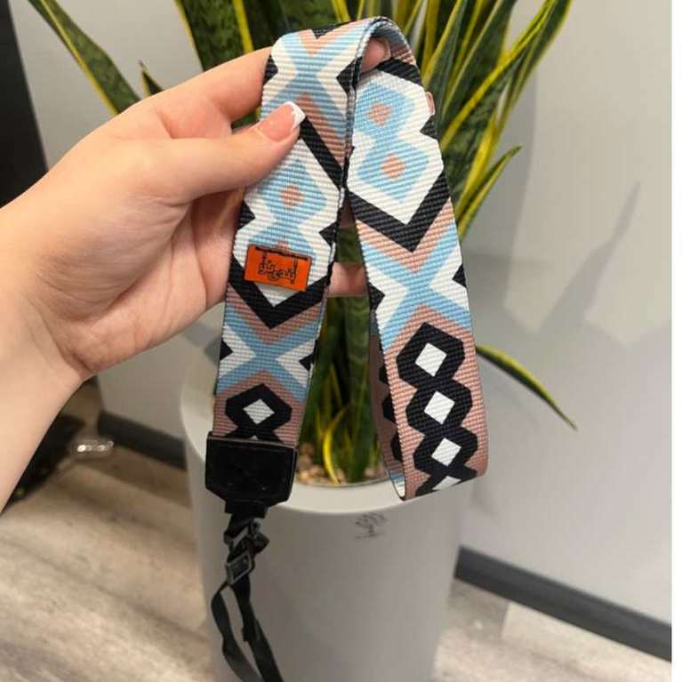 product-843fbc06f61623e7-767px-50kb بند دوربین طرح بوهو آبی قهوه ای Bandino Camera neck Strap blue brown - تصویر 1